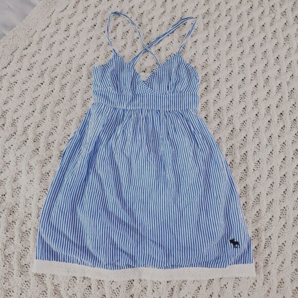 Vintage Abercrombie Kids- Pinstripe Criss Cross Smock Top/Dress - Picture 2 of 13